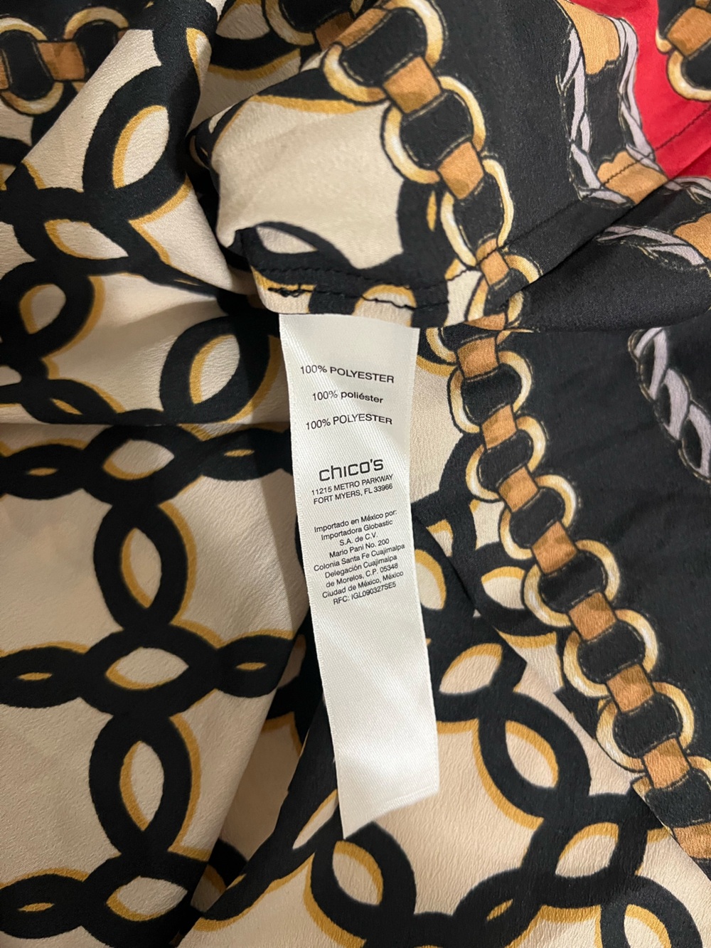 Chico's Status Frame Cutout Tunic Blouse Size 3 - Picture 9 of 9